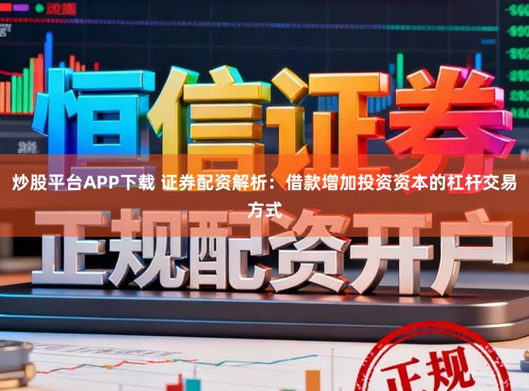 炒股平台APP下载 证券配资解析：借款增加投资资本的杠杆交易方式